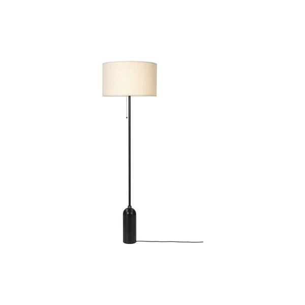 Gravity Floor Lamp, blackened steel/canvas, GUBI