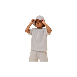 Ace Bucket Hat, stripe bluie, Konges Sl&oslash;jd