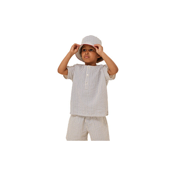 Ace Bucket Hat, stripe bluie, Konges Sl&oslash;jd