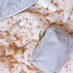 Makeup pung, classic stripes blue/praline, Cam Cam Copenhagen