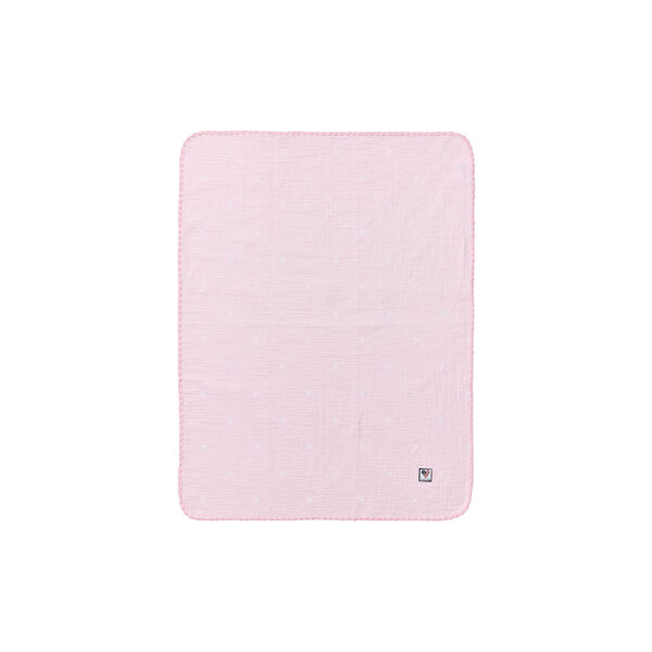 Icons Baby Signature Star Organic Cotton Throw, pink/white, Lexington