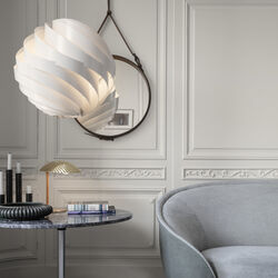 Adnet Circular Wall Mirror, tan, GUBI