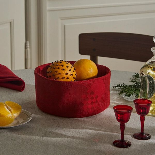CHRISTMAS brødkurv, deep red, Georg Jensen Damask