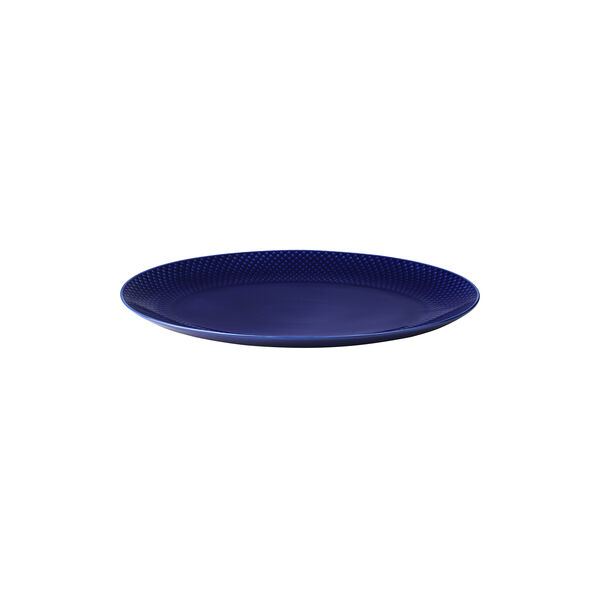 Rhombe Color ovalt serveringsfad, m&oslash;rk bl&aring;, Lyngby Porcel&aelig;n