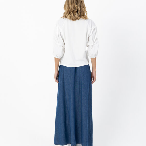 Blouse with mix puffy sleeves, off white, Coster Copenhagen