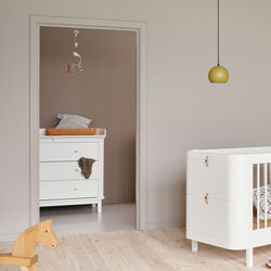 Wood puslekommode 3 skuffer, hvid, Oliver Furniture