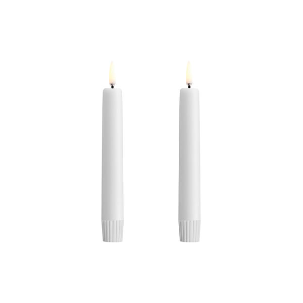 LED taper candle smooth 2-pack, nordic white, Uyuni Lighting