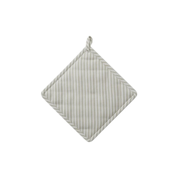 Icons Herringbone Striped Potholder, sage green/white, Lexington