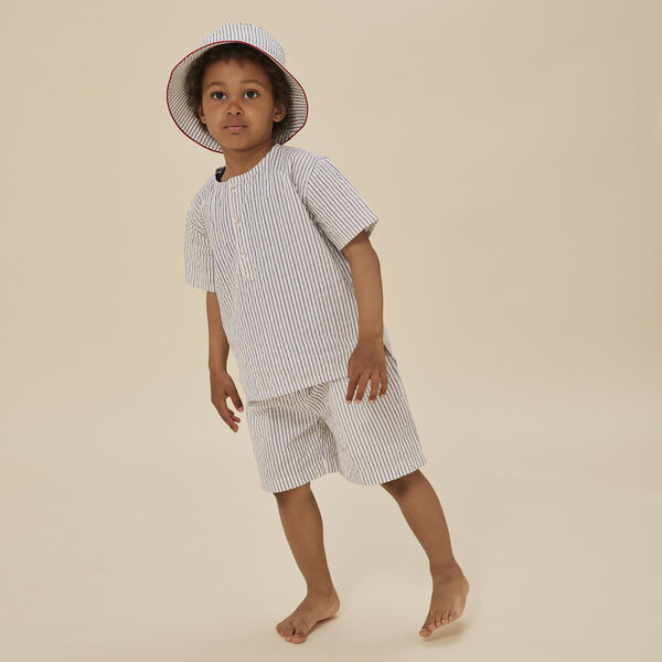 Ace Bucket Hat, stripe bluie, Konges Sl&oslash;jd