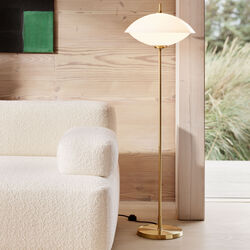 MUSLING™ gulvlampe, opal/brass, Fritz Hansen