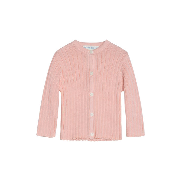Baby Rib Cardigan, peach, Serendipity