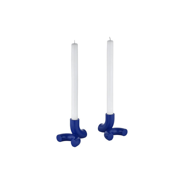 DOODLE Lysestager 2 stk. mazarine blue, Blomus