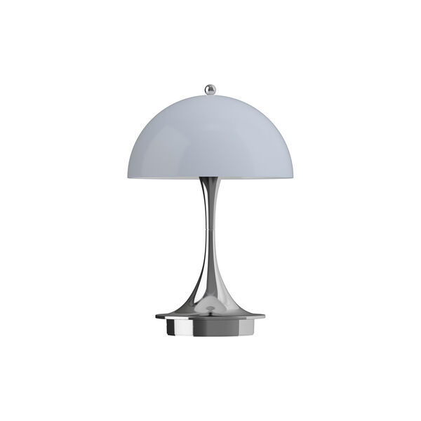 Panthella 160 Portable bordlampe, chrome opal grey, Louis Poulsen