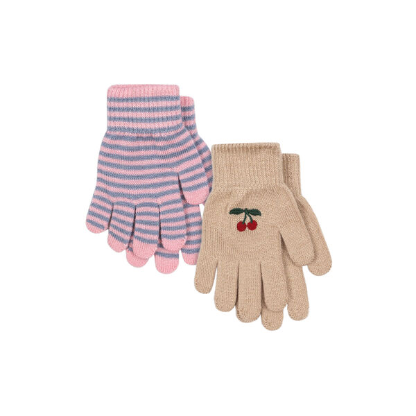 2 Pack Filla Gloves, cherry/stripe, Konges Sl&oslash;jd