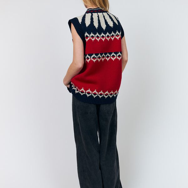 CleoLL Knit Vest SL, red, Lollys Laundry