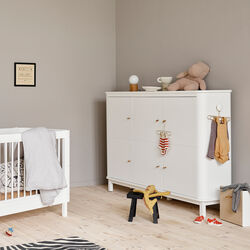 Wood multiskab 3 d&oslash;re, hvid, Oliver Furniture