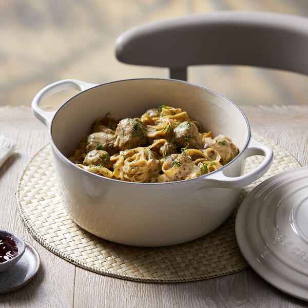 Signature rund st&oslash;bejernsgryde &Oslash; 26 cm, meringue, Le Creuset