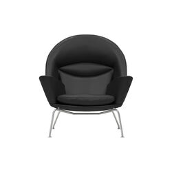 CH468 Oculus Chair loungestol, sort/rustfrit st&aring;l, Carl Hansen & S&oslash;n