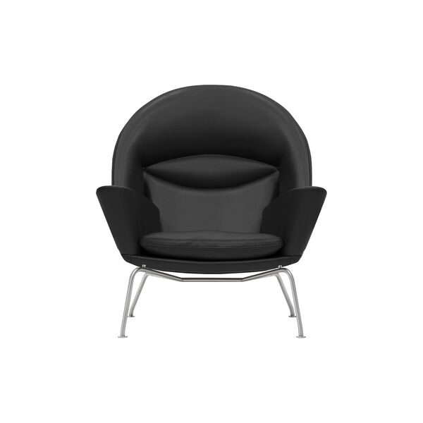 CH468 Oculus Chair loungestol, sort/rustfrit st&aring;l, Carl Hansen & S&oslash;n
