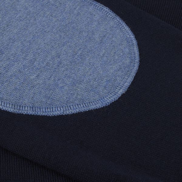 Pullover Knitted Crew Neck With Patch Merino Wool, navy, Stenstr&ouml;ms