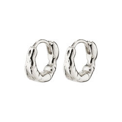 EDDY recycled sm&aring; huggie hoop &oslash;reringe, s&oslash;lvbelagt, Pilgrim