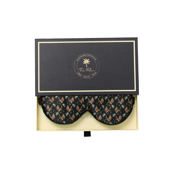 Sovemaske, black hummingbird, Fan Palm