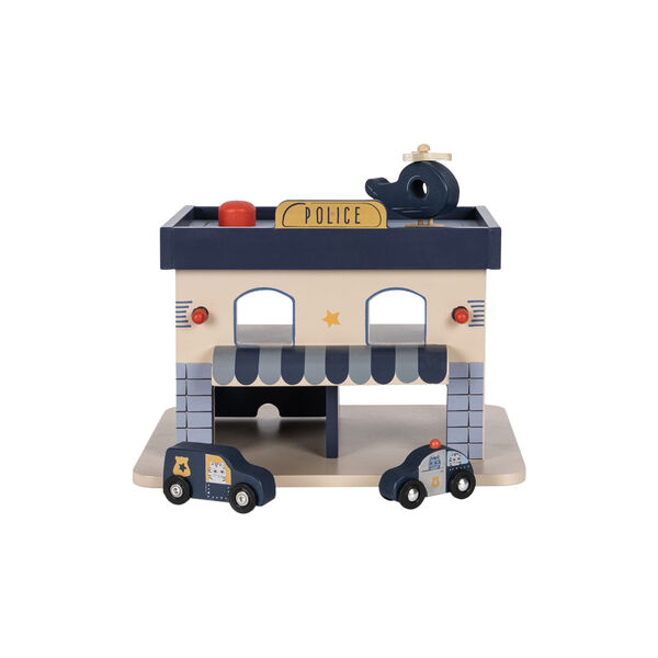 Wooden Police Station, blue multi, Konges Sløjd