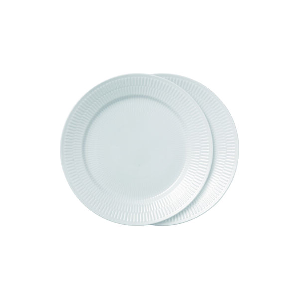 Hvid Riflet tallerken 27 cm 2-pak, Royal Copenhagen