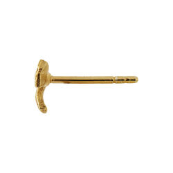 Petit Bow Earring with Stone Single, gold, Stine A Jewelry
