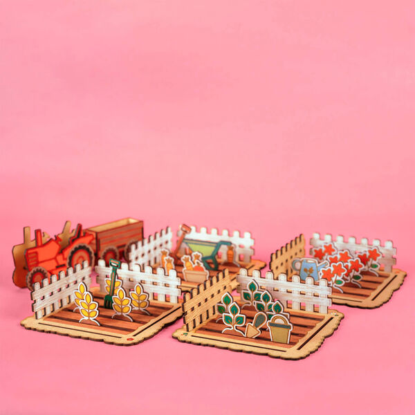 Bondegården trælegetøj | Markerne høstes, Crateit