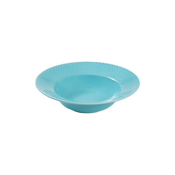 Rhombe Color dyb tallerken &Oslash; 24,5 cm, turkis, Lyngby Porcel&aelig;n