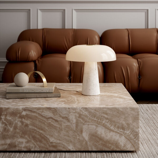 Glossy bordlampe, opal hvid, Design For The People