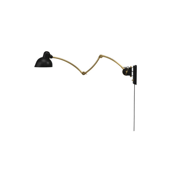 KAISER idell™ 6559-W væglampe, matt black/brass, Fritz Hansen
