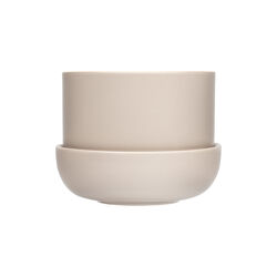 Nappula urtepotte med undersk&aring;l lille, beige, Iittala