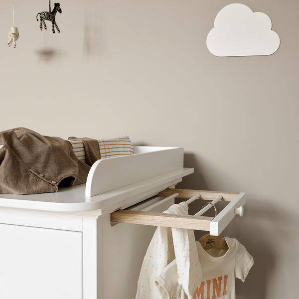 Seaside 2 udtr&aelig;k & vasket&oslash;jspose til Seaside kommode og puslekommode med 6 skuffer, Oliver Furniture