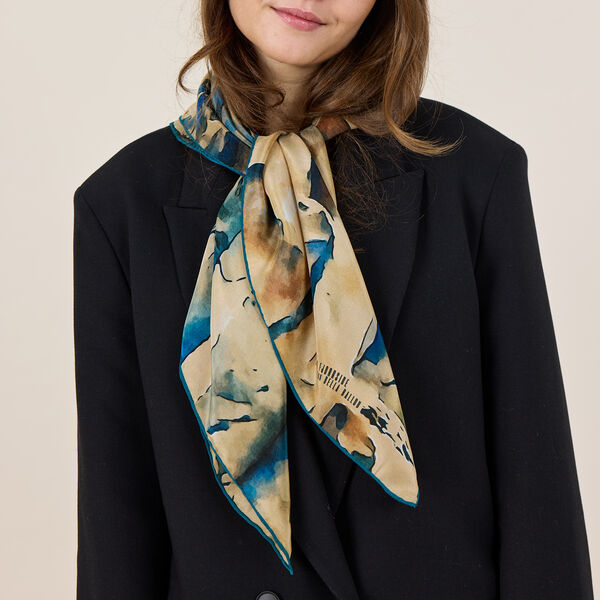 BRUSH tørklæde, sand/petrol, Bella Ballou