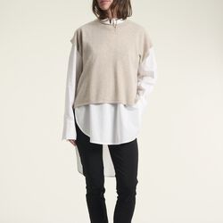 Kumo cashmere &aelig;rmel&oslash;s bluse, ivory melange, BITTE KAI RAND