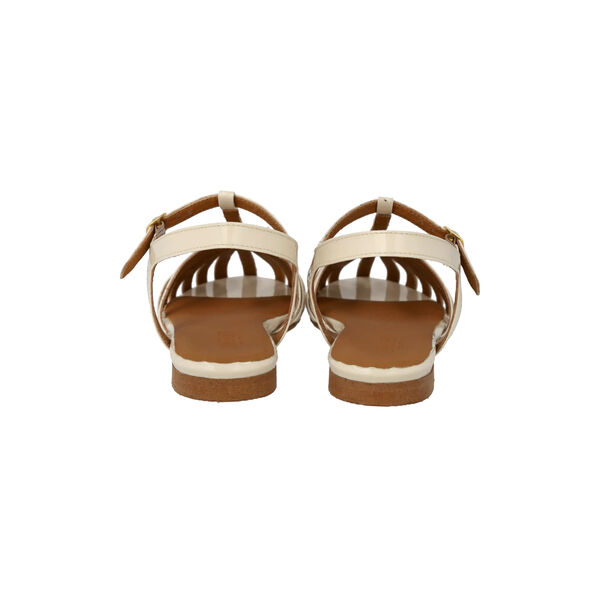 Flad sandal med smuk organisk frontdetalje, buttermilk, ANGULUS