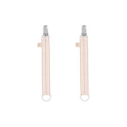2 Pack Pacifier Strap, stripie petite rose, Konges Sl&oslash;jd