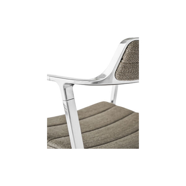 VIPP452 Swivel Chair with Castors, dark sand/polished aluminium, Vipp