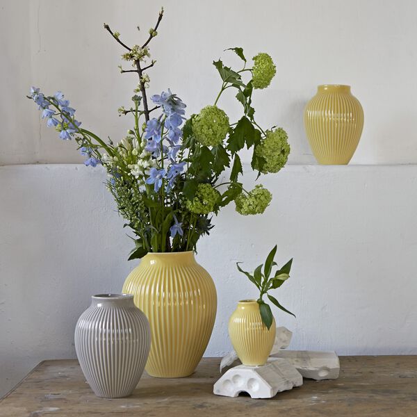 Knabstrup vasen med riller, grey, Knabstrup Keramik