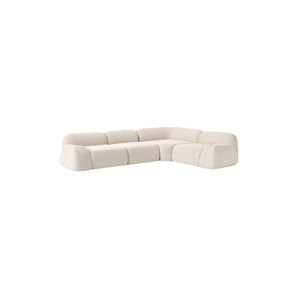 Wolke 4-seater Modular Corner Sofa, boucl&eacute; light beige, Westwing Collection