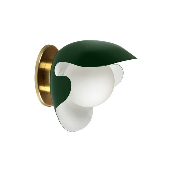 PS38 væglampe, green/brass, ATBO