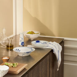 Bl&aring; Mega Riflet dyb tallerken &Oslash; 21 cm, Royal Copenhagen