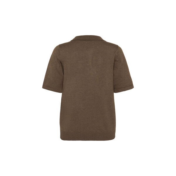 MilaSZ Polo SS Pullover, fondue fudge melange, Saint Tropez