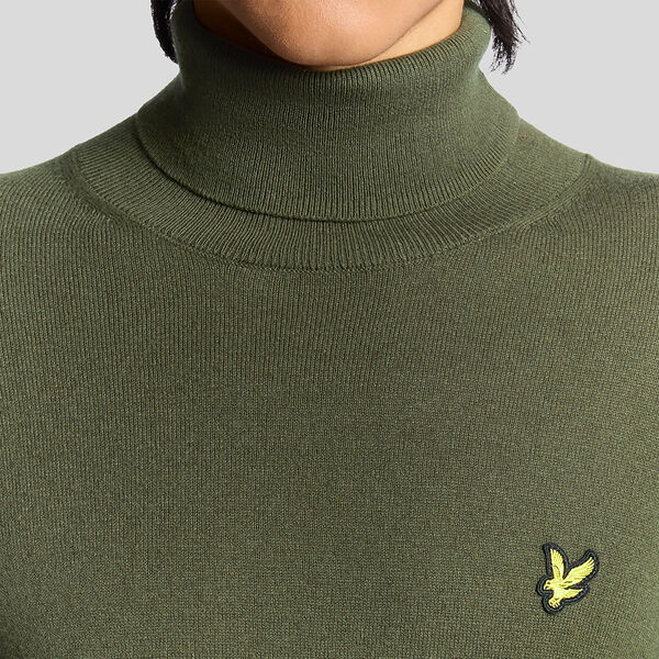Cotton Merino Turtleneck Jumper, deep depths, Lyle & Scott
