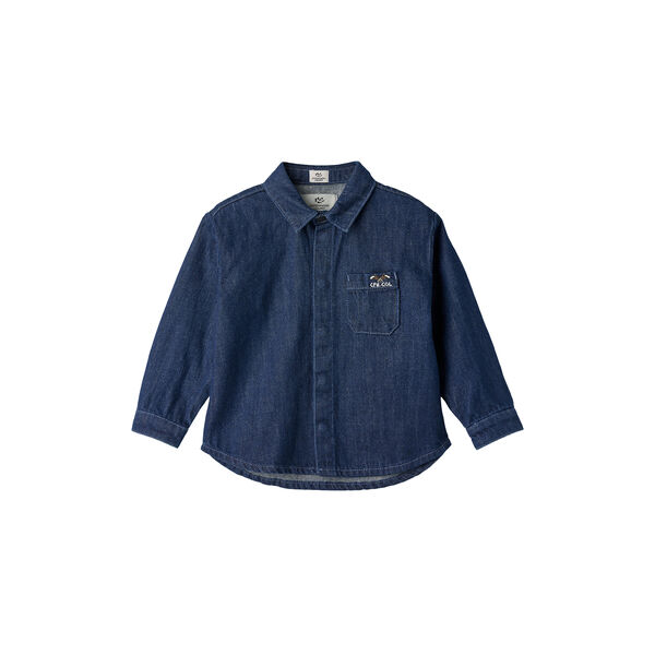 Organic Denim Cowboy Shirt, dark indigo blue washed, Copenhagen Colors Organics