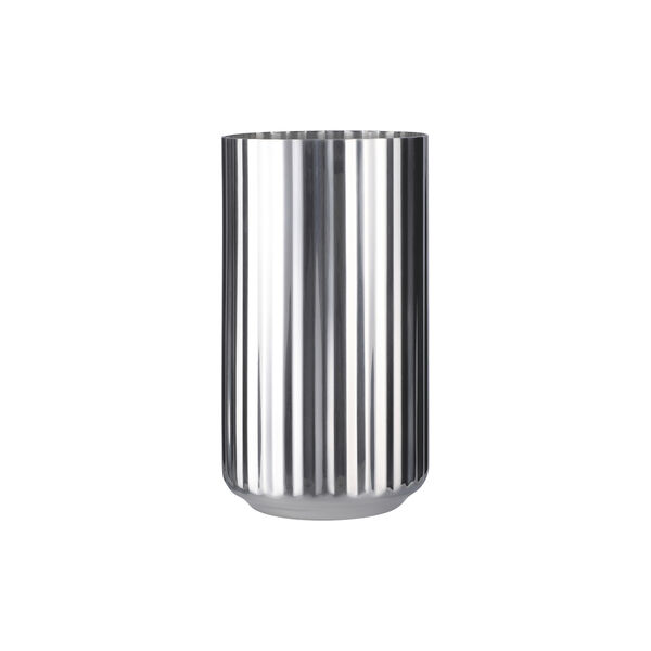 Lyngby Vase 15,5 cm, rustfrit st&aring;l, Lyngby Porcel&aelig;n