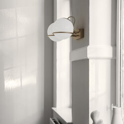 Model 237/2 Wall Lamp, opaline/champagne, Astep