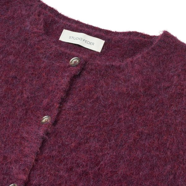 SIGNE HAIRY CARDIGAN, burgundy, Studio Feder